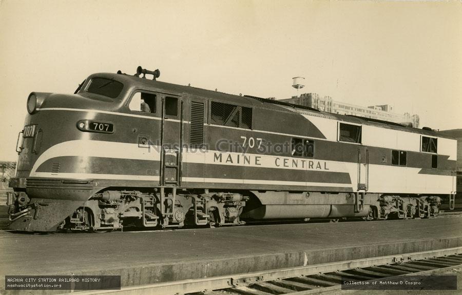 Postcard: Maine Central Railroad #707 at North Station